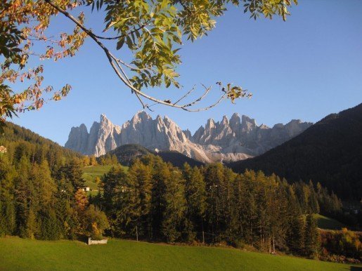 Hiking in Val di Funes during the golden season 